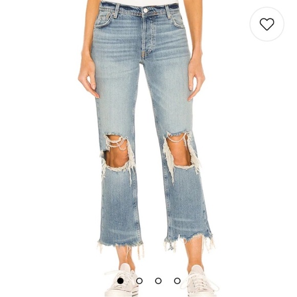 Free People Maggie Mid Rise Straight Leg Jean in Aged to Perfection Size 30 - Picture 2 of 5
